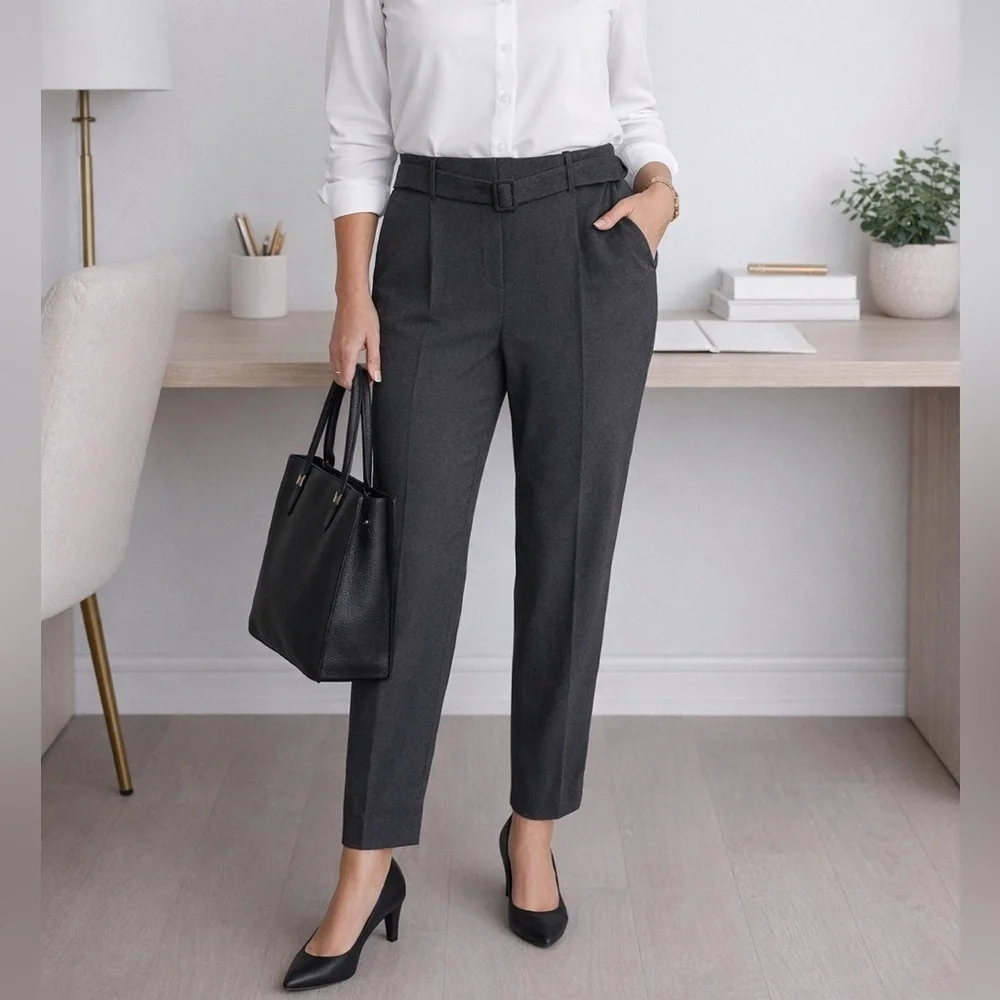Reitmas Stylish Gray Belted Trousers Women’s size 16P Office Business Church - Picture 1 of 10